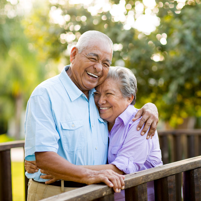 smiling senior couple